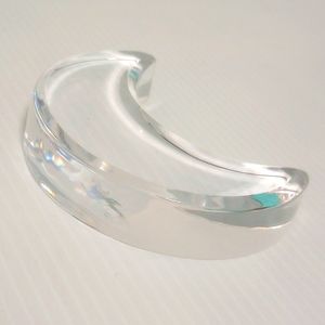 Vintage Orrefors Sweden Crystal Cescent Moon Paperweight